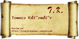 Tomecz Kázmér névjegykártya